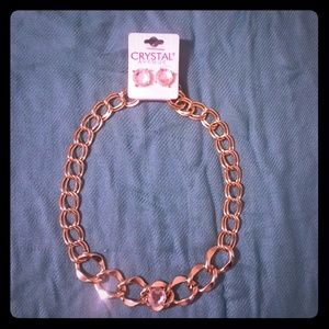 Goldtone necklace and earring set